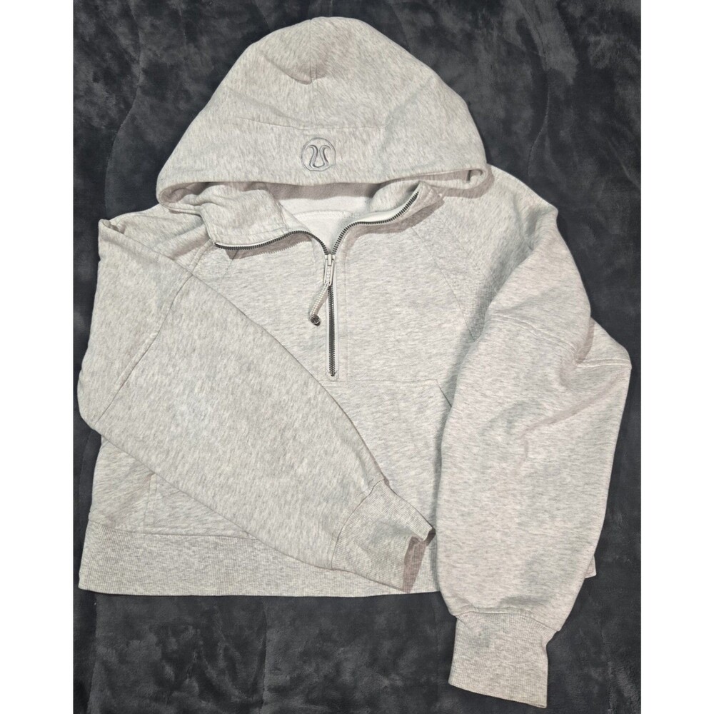 Lululemon Scuba Half Zip Hoodie Womens XS/S Heather Grey Oversized Cropped